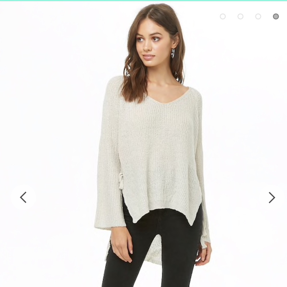High-Low Side-Tie Sweater